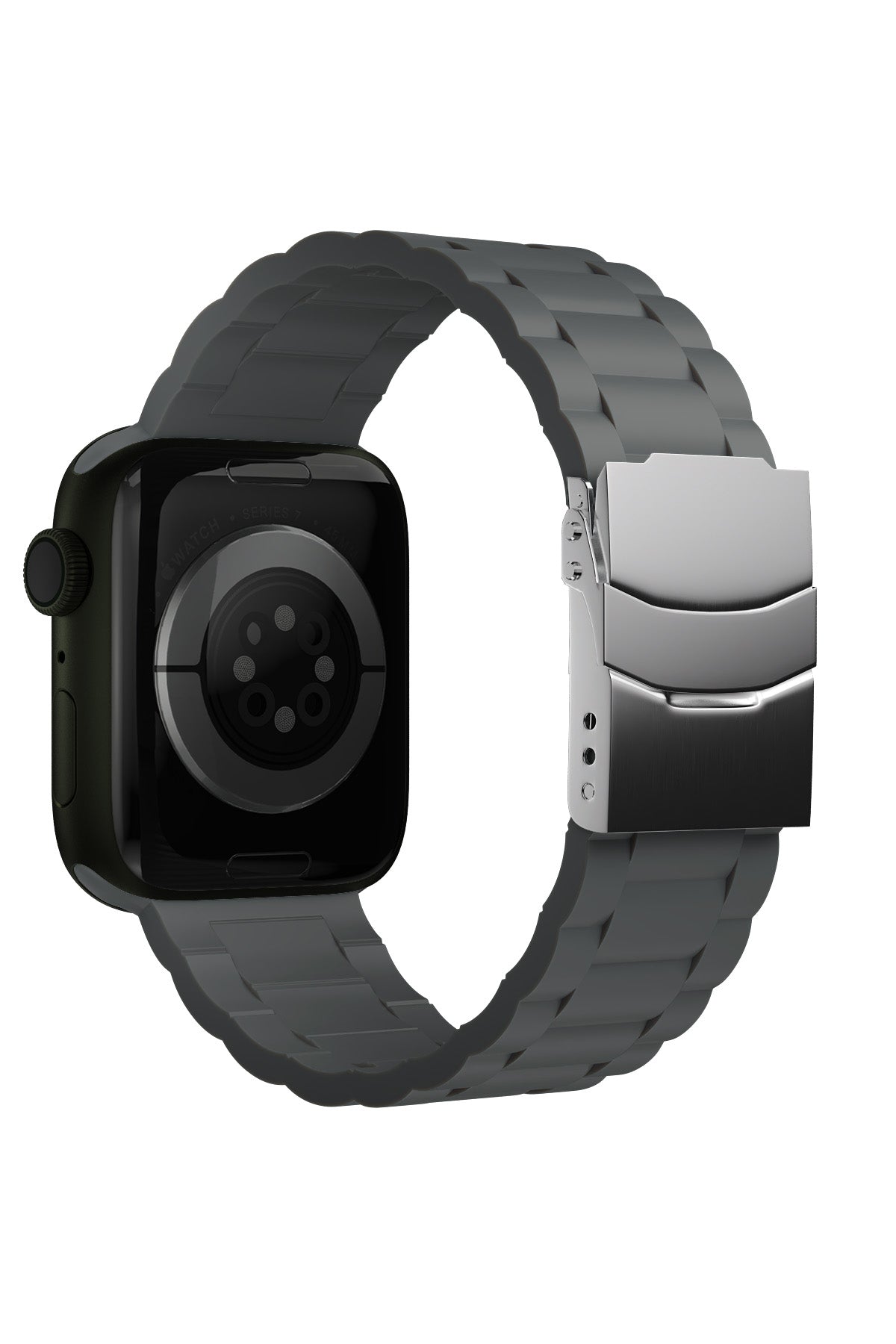 Apple Watch Uyumlu Soft Buckle Silikon Kordon Carbon Gray