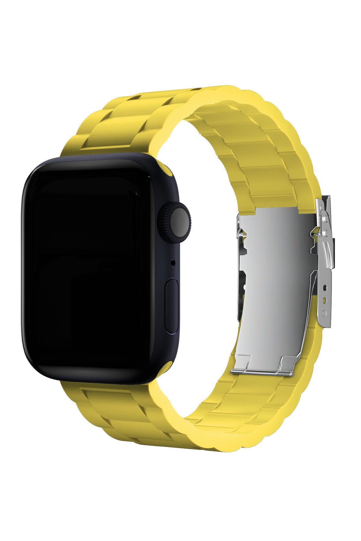 Apple Watch Uyumlu Soft Buckle Silikon Kordon Yellow Tan