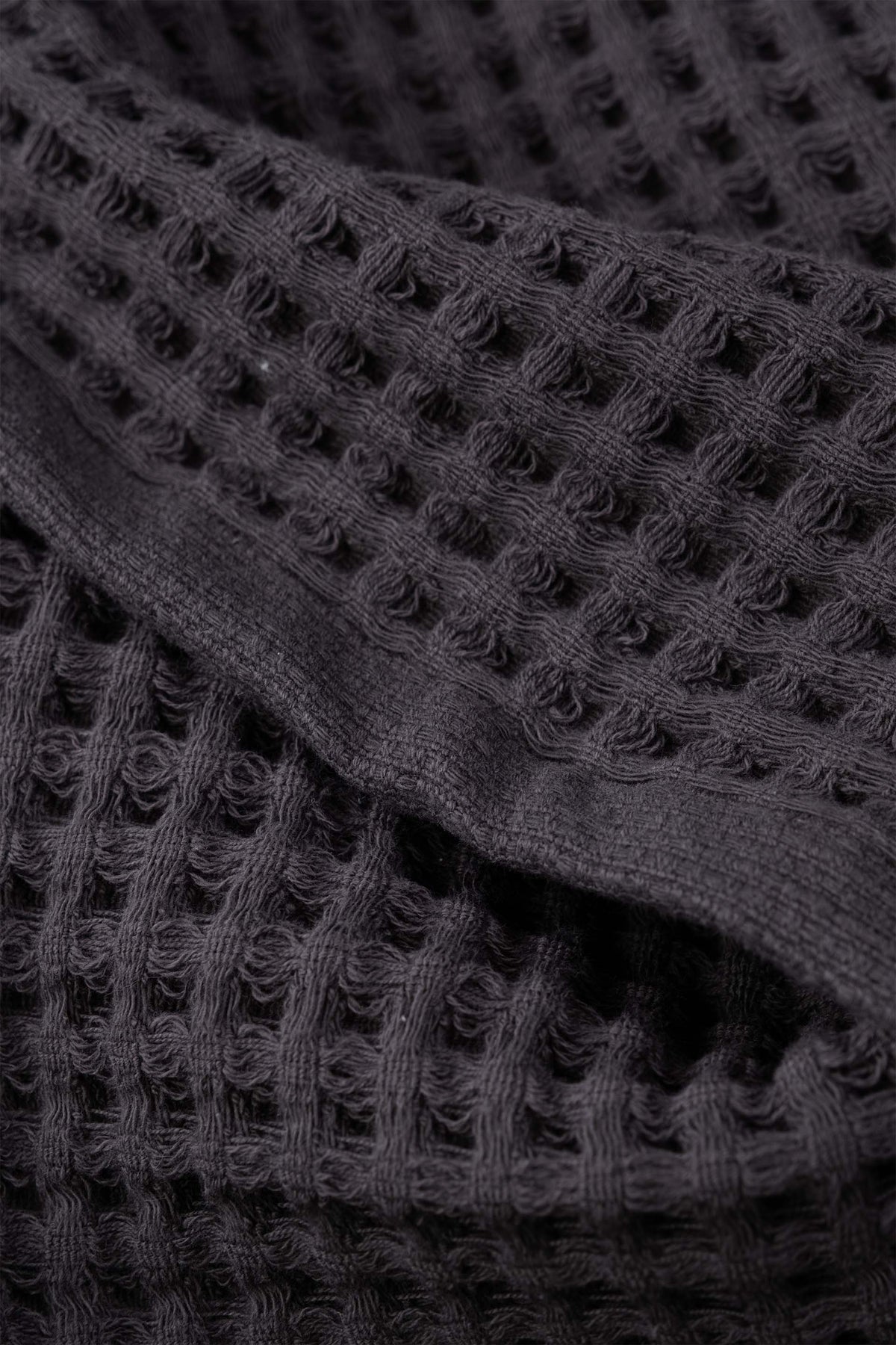 Aqua Line Waffle El Havlusu Seti | Antrasit & Beyaz | %100 Pamuk | 30x50 cm
