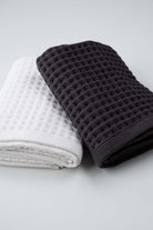 Aqua Line Waffle Yüz Havlusu Seti | Antrasit & Beyaz | %100 Pamuk | 50x90 cm