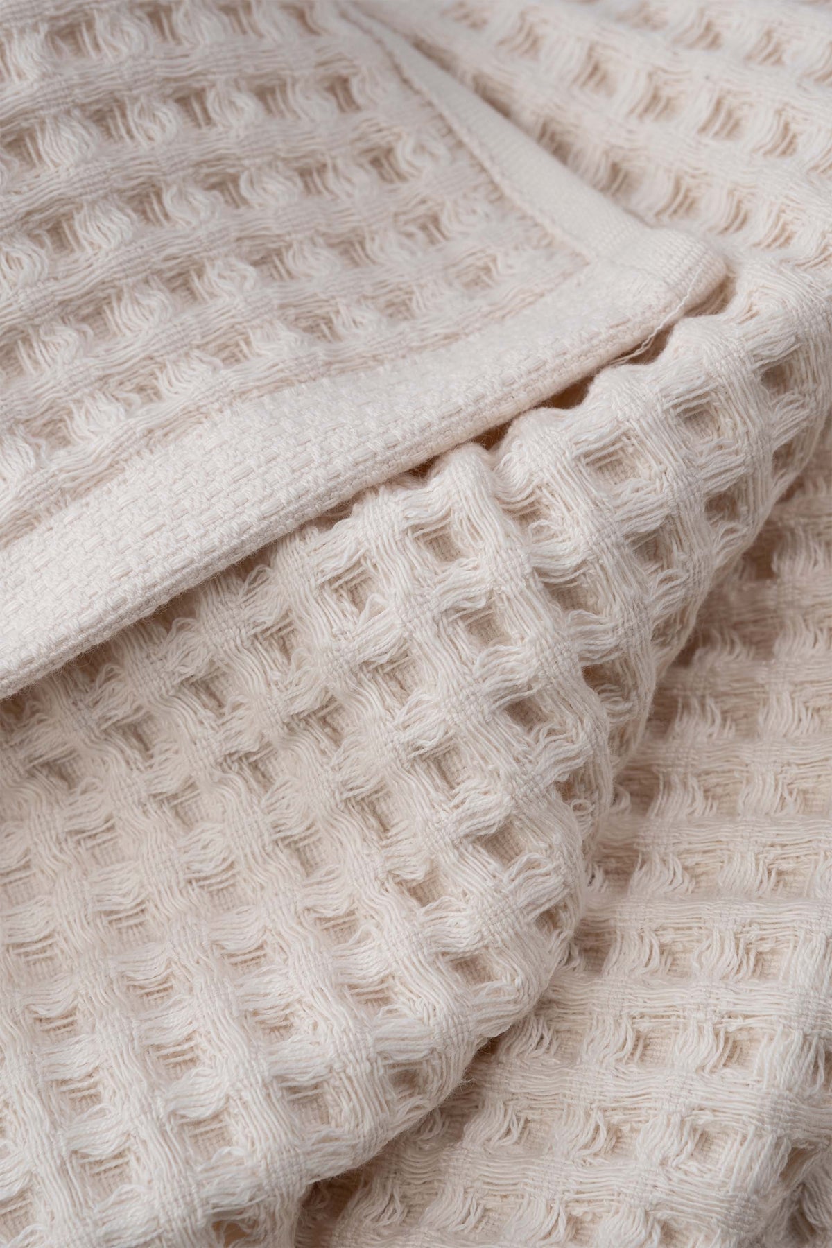 Aqua Line Waffle El Havlusu Seti | Krem & Beyaz | %100 Pamuk | 30x50 cm