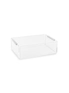 Memonza-Aria Çıta Detaylı Gümüş Organizer, Large, Şeffaf-Dekoratif Kutu-1-Milagron.com