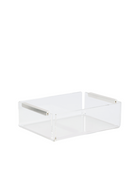 Memonza-Aria Çıta Detaylı Gümüş Organizer, Small, Şeffaf-Dekoratif Kutu-1-Milagron.com