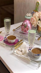 Memonza-Aria Çıta Detaylı Pirinç Tepsi, Medium, Şeffaf-Tepsi-4-Milagron.com