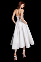 Esotte-Audrey Beyaz Midi Elbise-Elbise-3-Milagron.com