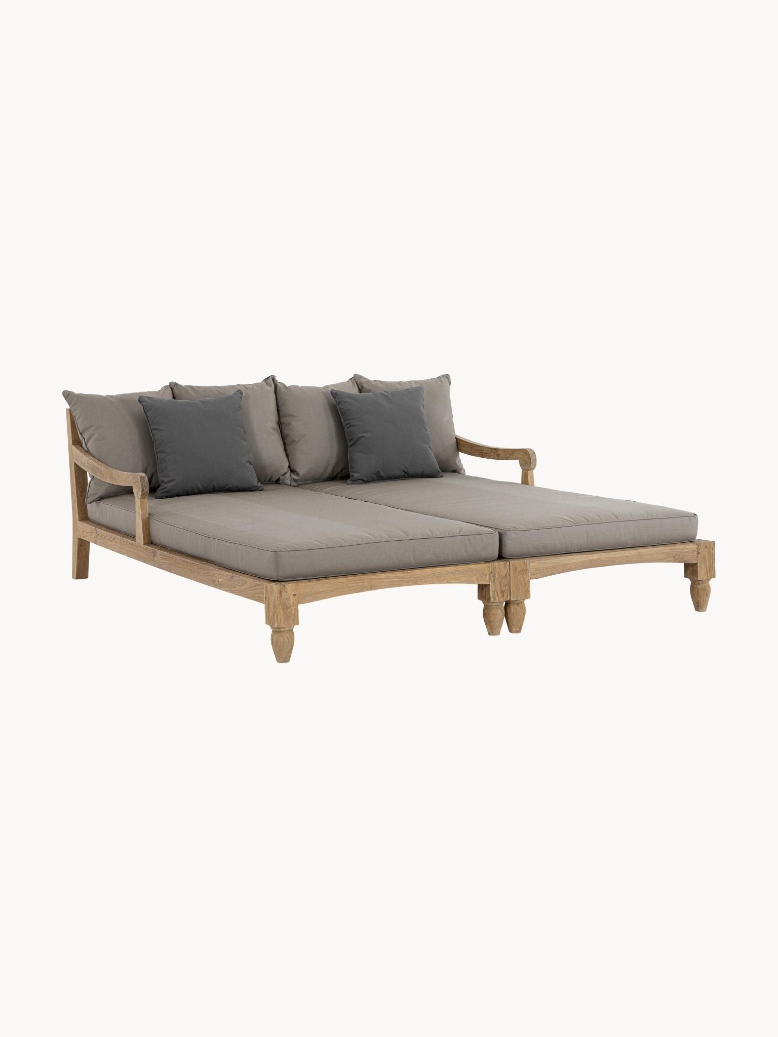 Bali 2'Li Bahçe Şezlong Takımı Teak Ağacı Dış Mekan
