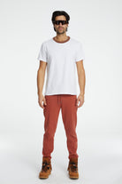 Denim Knit T-Shirt - Beyaz/Kiremit