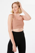 Larisa Kalın Askılı Crop Top | Camel