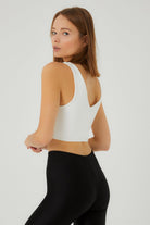 Liene V Yaka Crop Top | Beyaz