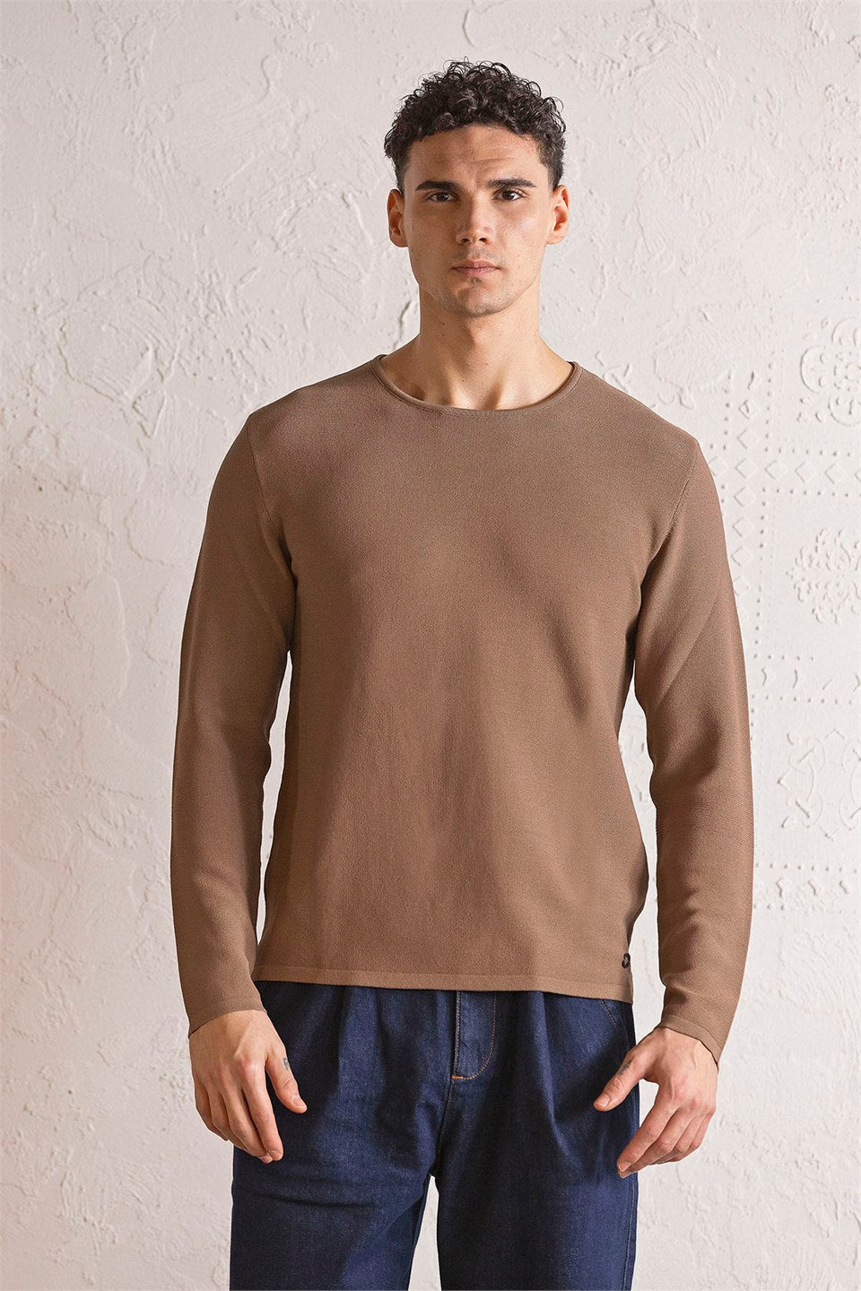 Bisiklet Yaka Slim Fit Erkek Kazak