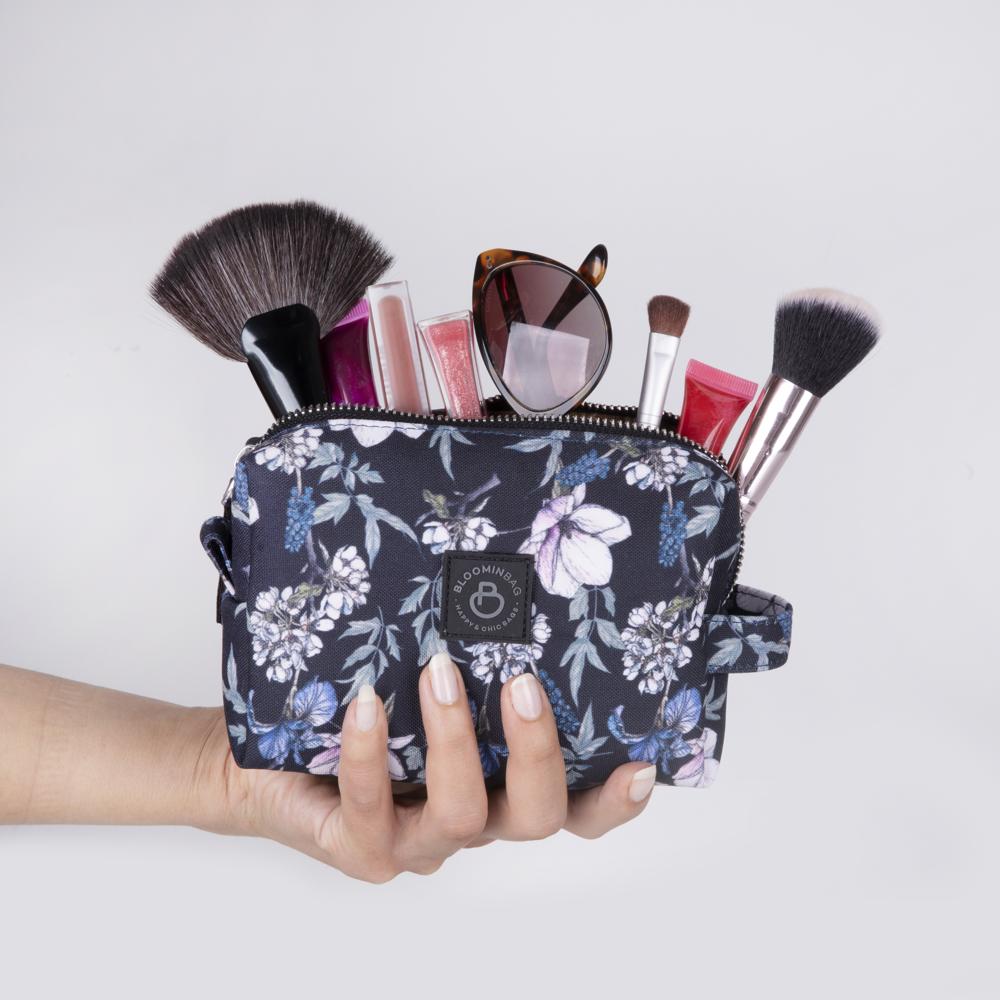 Bloominbag-Black Cherries Floral Makeup Bag-2-Milagron.com