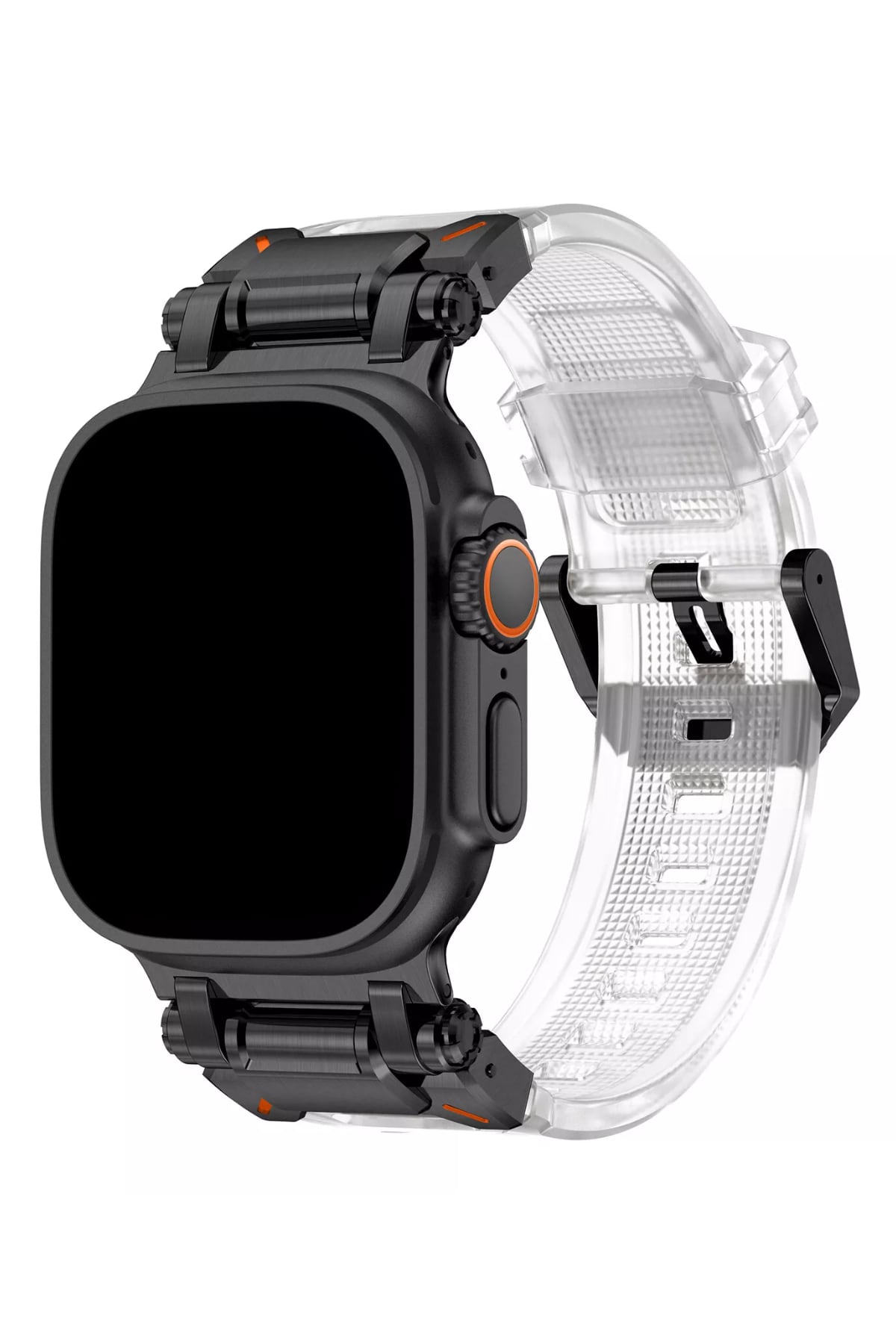 Apple Watch Uyumlu Defense Loop Silikon Kordon Black Clear