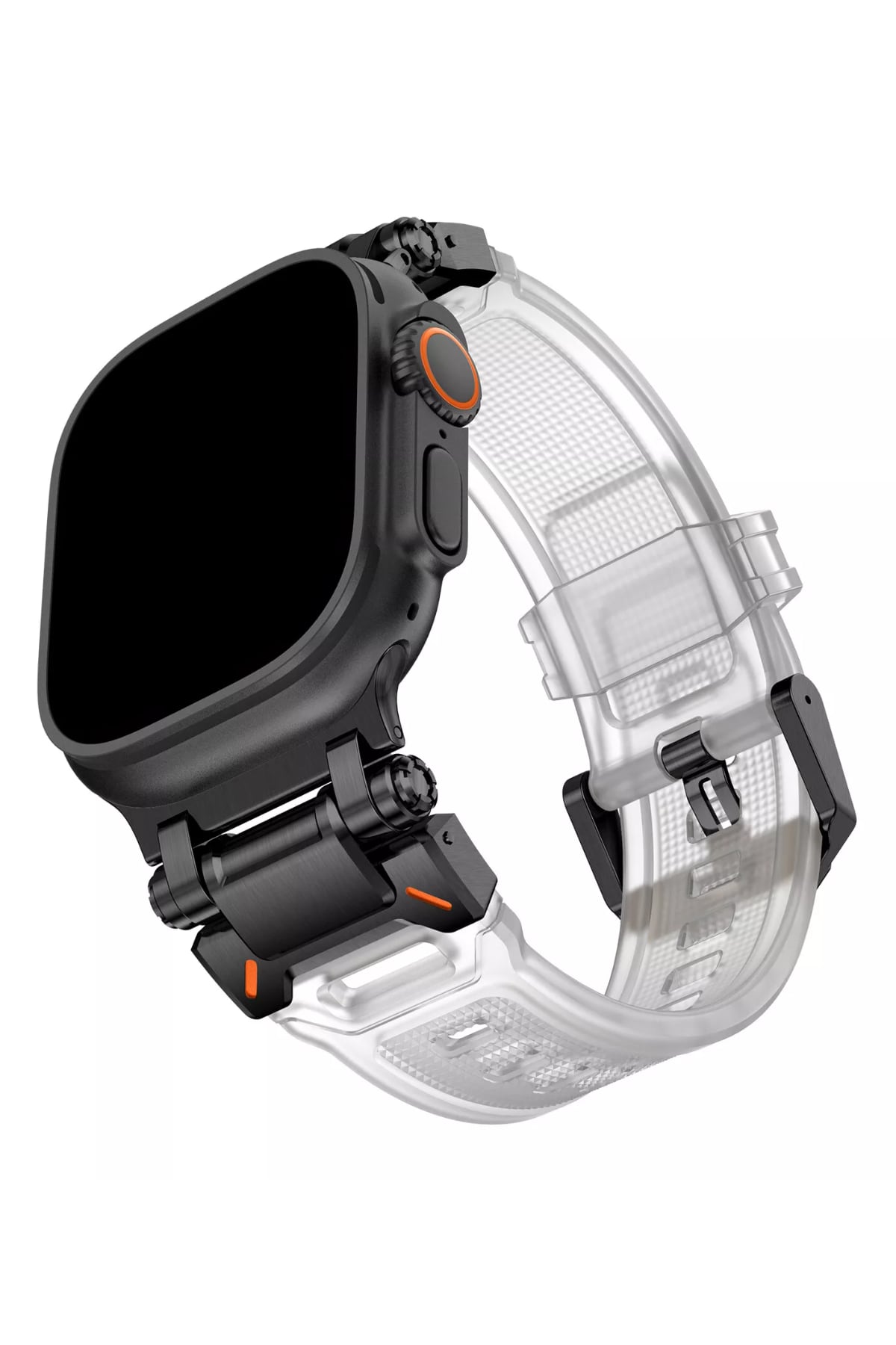 Apple Watch Uyumlu Defense Loop Silikon Kordon Black Clear