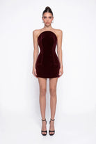Bordo KadiFe MiNi Bodycon ElbiSe