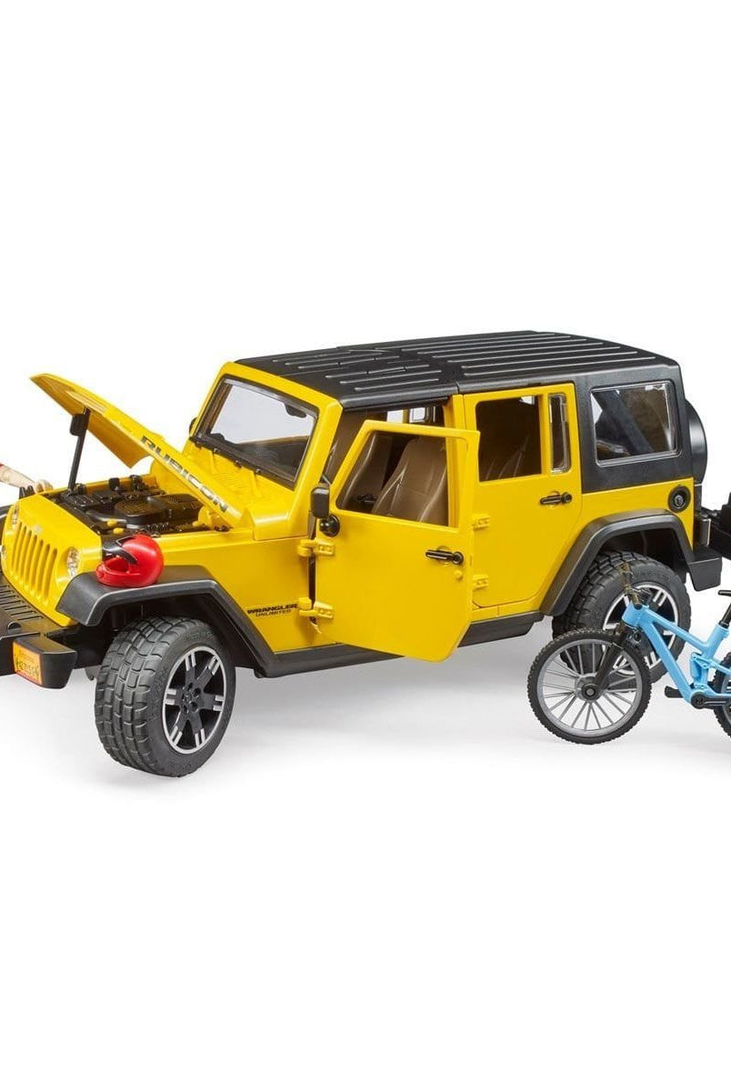 Bruder Jeep Wrangler Rubicon + Bisiklet Ve Sürücüsü +4 Yaş Oyuncak Arabalar ve Setleri | Milagron 