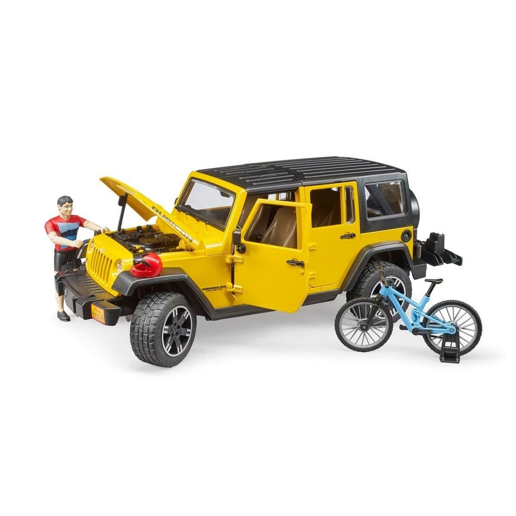 Bruder Jeep Wrangler Rubicon + Bisiklet Ve Sürücüsü +4 Yaş Oyuncak Arabalar ve Setleri | Milagron 