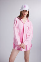 Cepli Oversize Kesim Lovesize Gömlek Pembe