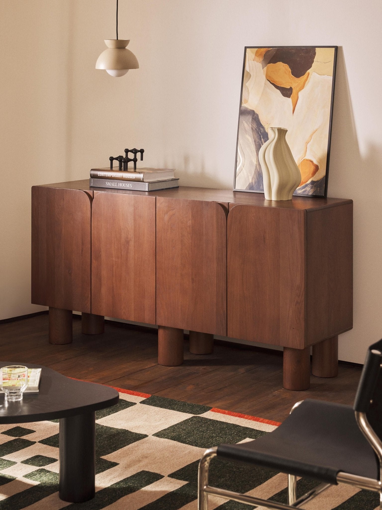 Cadi Masif Meşe Ahşap Dressoir 160 Cm