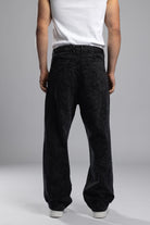 Siyah Paisley Desenli Baggy Jean