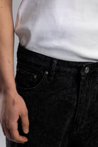 Siyah Paisley Desenli Baggy Jean