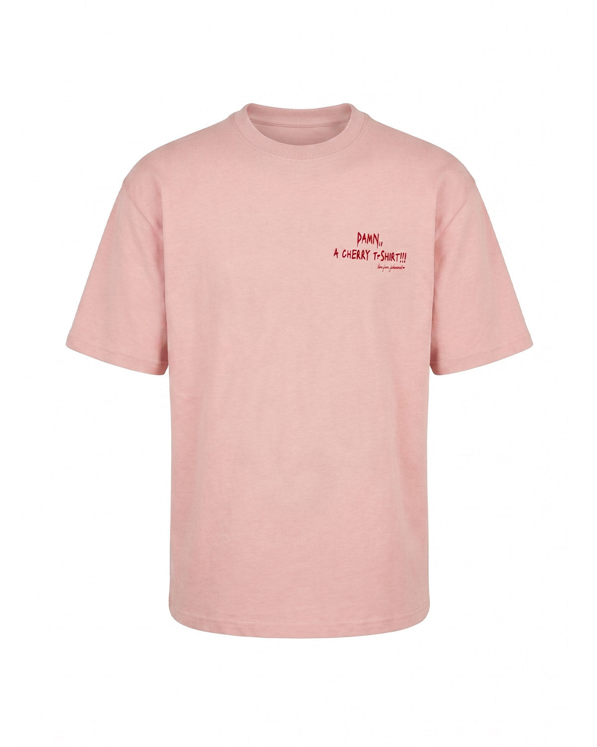 Unisex Oversize KiRaz Baskili TiŞört - Pembe