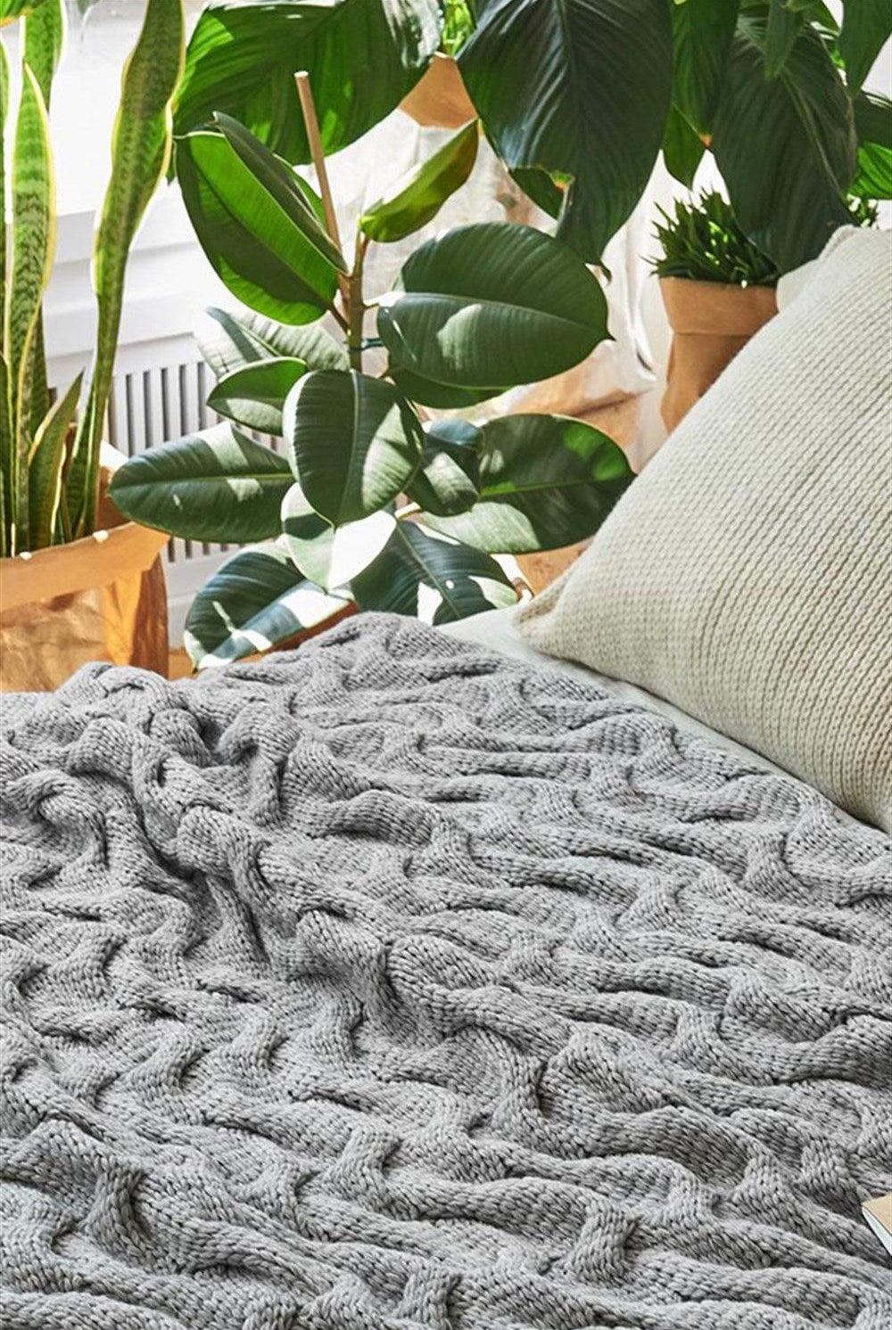Moyha | Ev Tekstili | Chunky Gri Yatak Örtüsü (180 x 240) | Milagron 