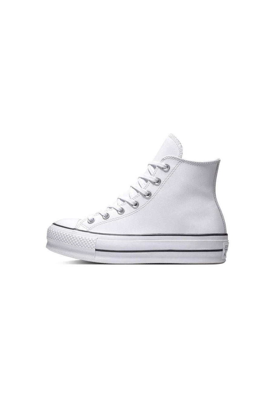 Converse | Clean Leather Platform Chuck Taylor All Star White/Black/White 2 | Milagron