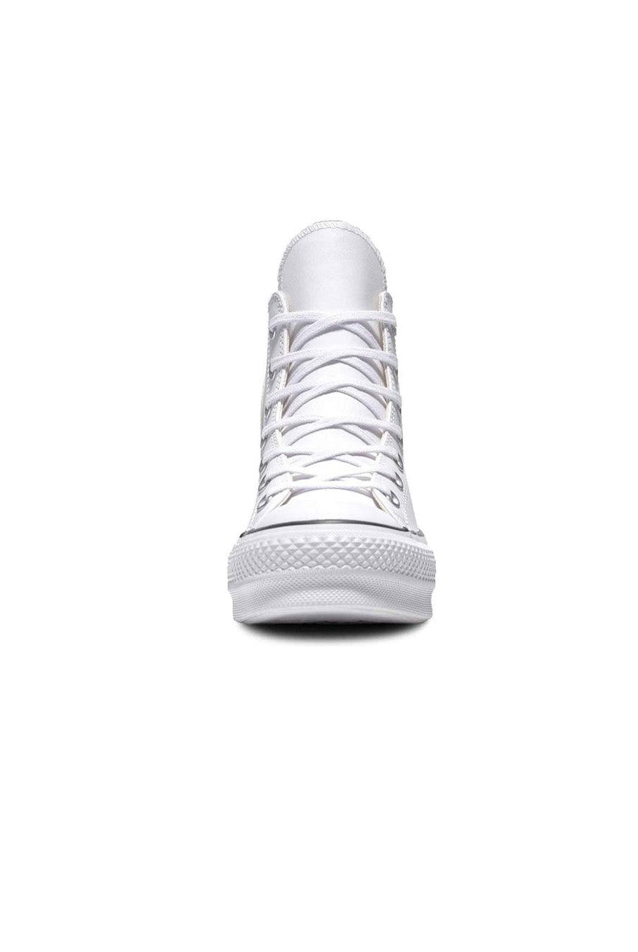 Converse | Clean Leather Platform Chuck Taylor All Star White/Black/White 3| Milagron