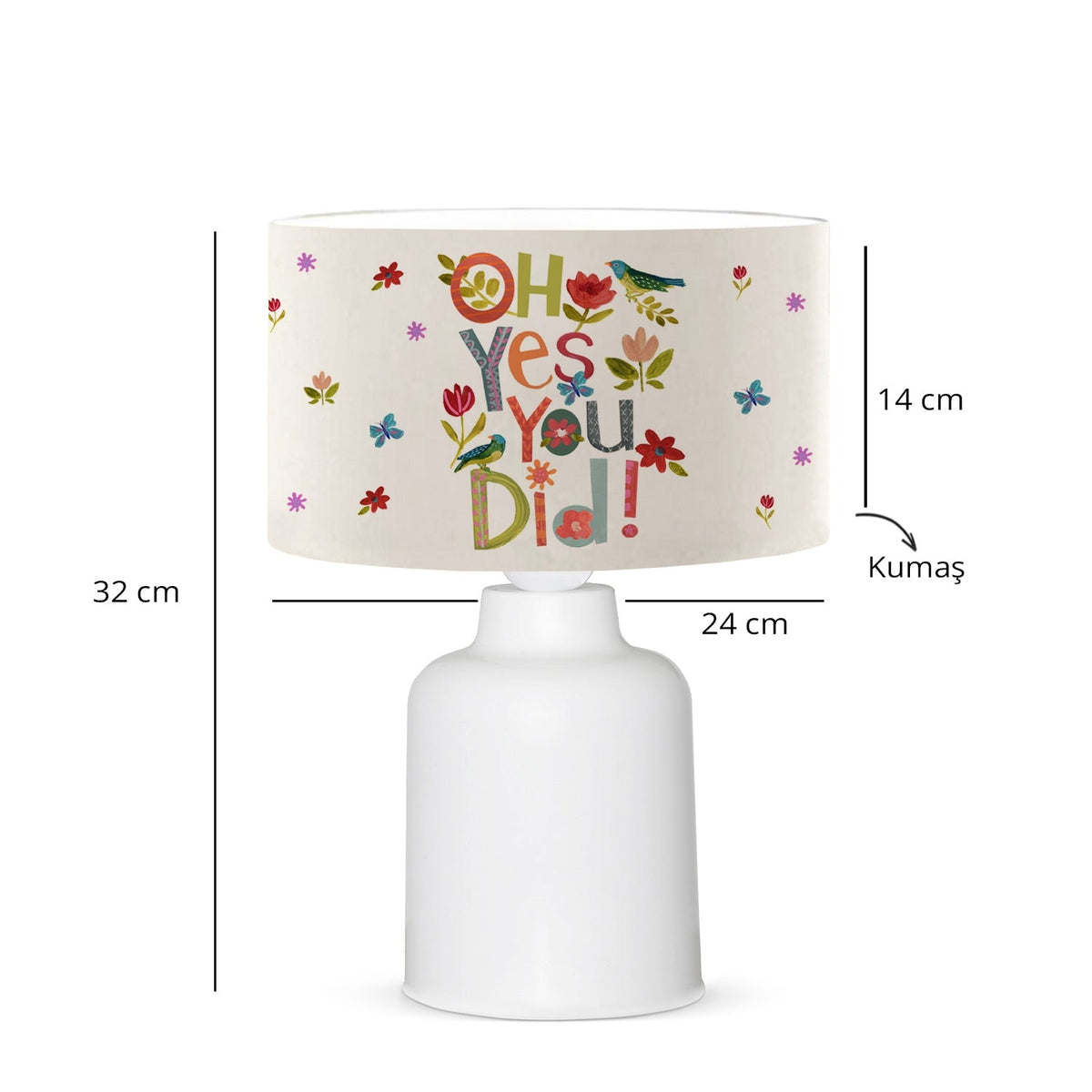 Home Modern Pasta Desenli Başlıklı Çocuk Odası Abajur Lamba 