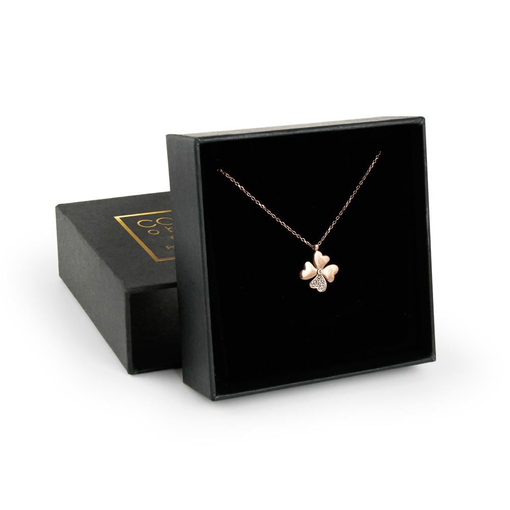  Silver Four-Leaf Clover El Yapımı Gümüş Yonca Kolye