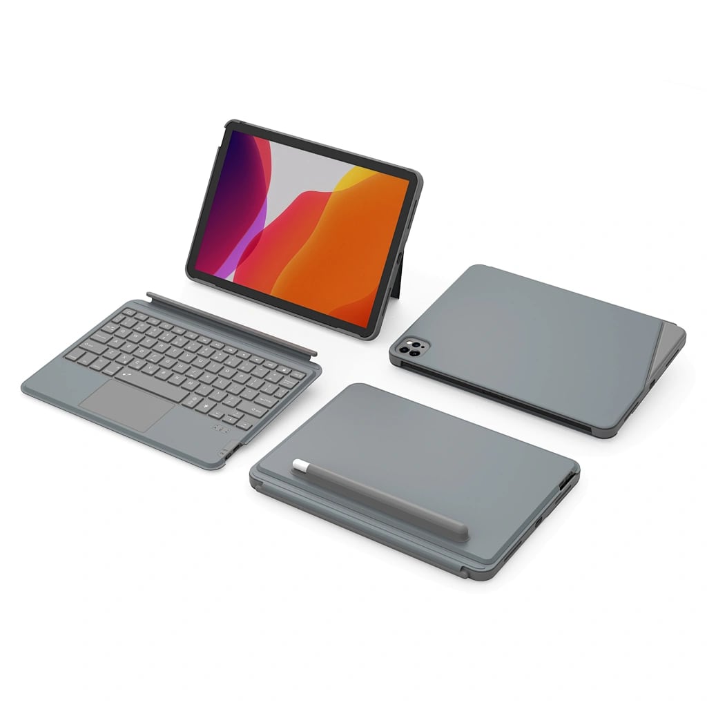 Combo Led Işıklı Magnetik Standlı Klavyeli Ipad Kılıfı