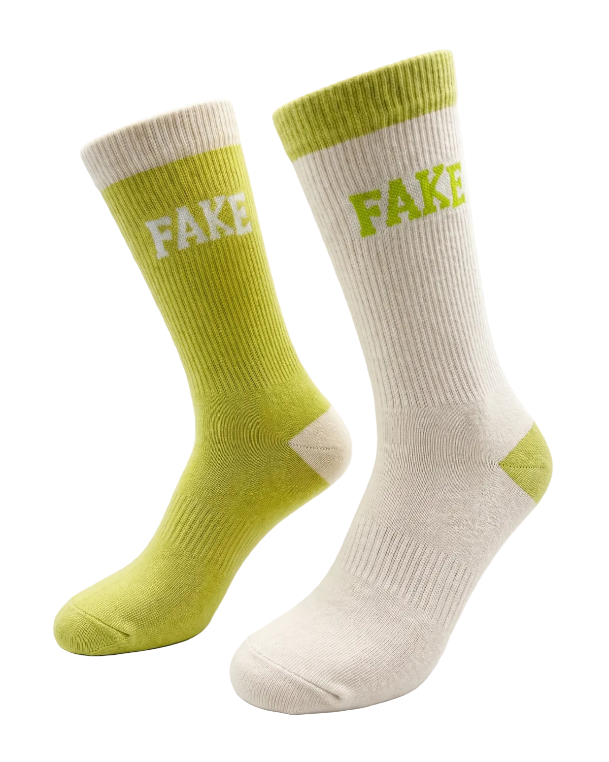 2'Li Takim Fake Uzun Havlu Çorap - Fistik YeşiLi / Ekru