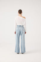 Yüksek Bel Wide Leg Carino Jean Pantolon Mavi