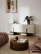 Dado Modern Ahşap Dressoir 180Cm Bej Ve Zeytin Yeşili