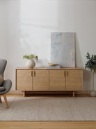 Diana Meşe Dressoir 180 Cm Modern Lüks Depolama Ünitesi