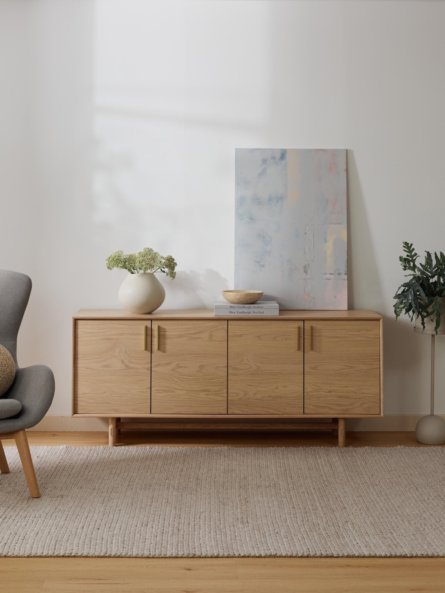 Diana Meşe Dressoir 180 Cm Modern Lüks Depolama Ünitesi