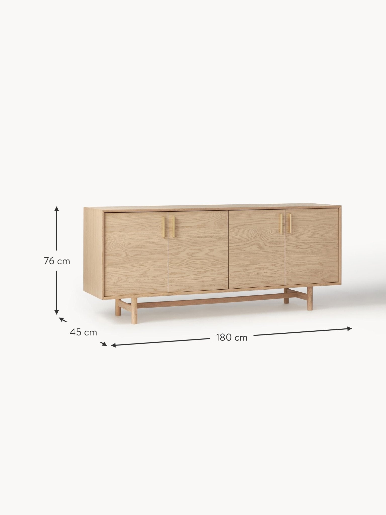 Diana Meşe Dressoir 180 Cm Modern Lüks Depolama Ünitesi