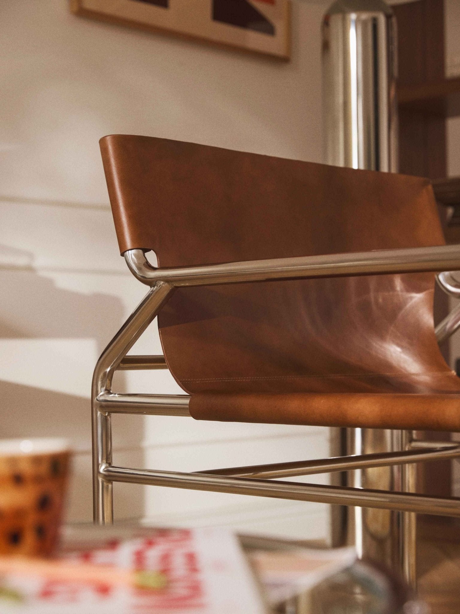 Dion Lounge Koltuk %100 Deri Cilalı Metal Çerçeve