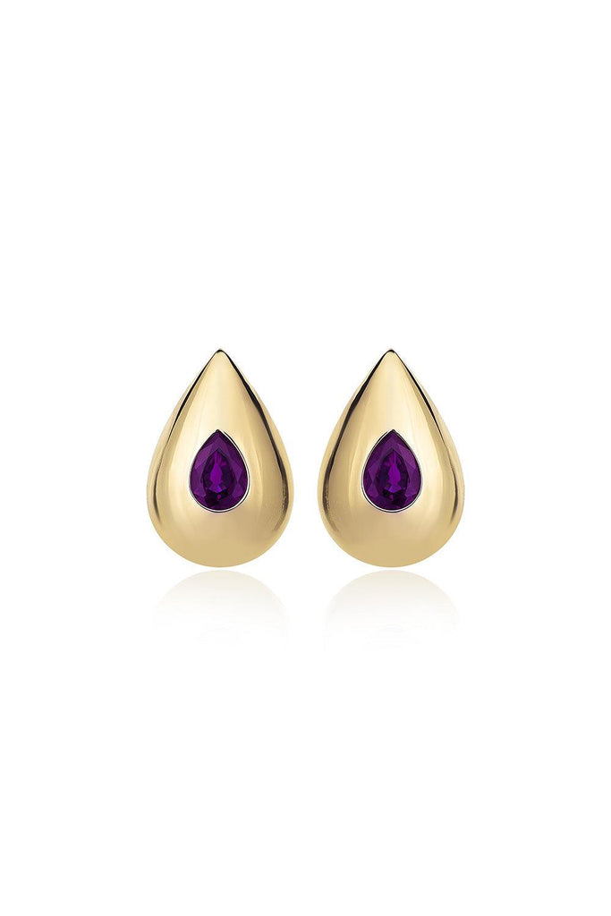 Jurome | Drop Purple Stone Earring | Milagron