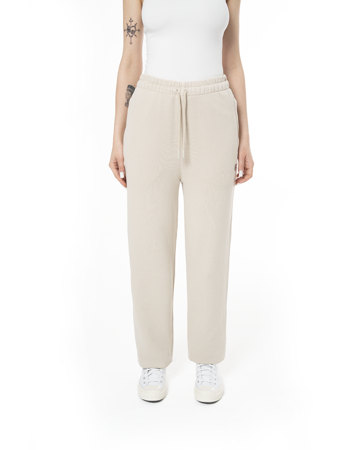Kadin Relaxed Fit Fm Icon Nakişli Jogger - Bej