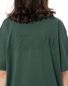 Kadin Oversize Fakemood Nakişli TiŞört - YeşiL