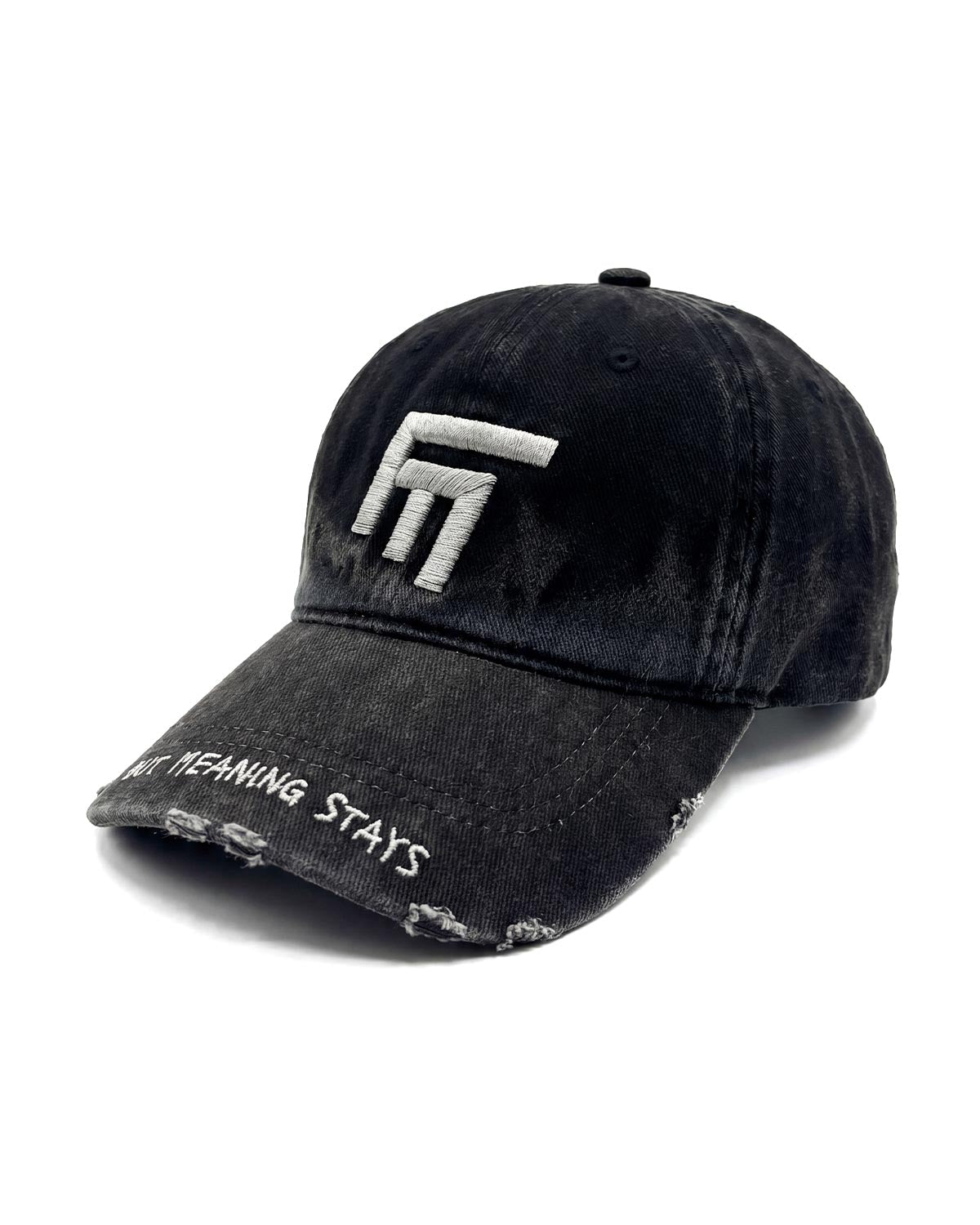 Unisex 3D Fm Icon Nakişli Yipratmali Denim Cap - SiYah
