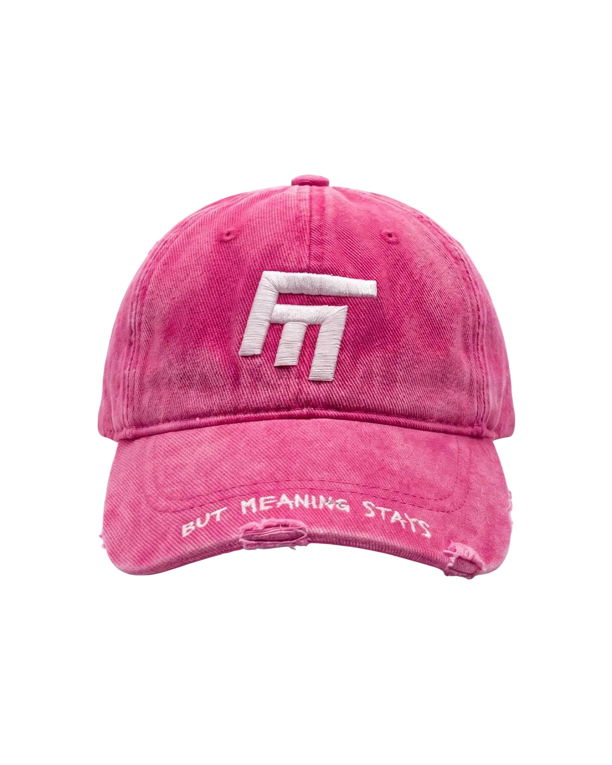 Unisex 3D Fm Icon Nakişli Yipratmali Denim Cap - Fuşya