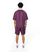 Erkek Oversize Jersey Kumaş Fm Icon Logo Detayli Şort - Mor