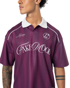 Erkek Oversize Polo Yaka Jersey Fakemood Forma - Mor