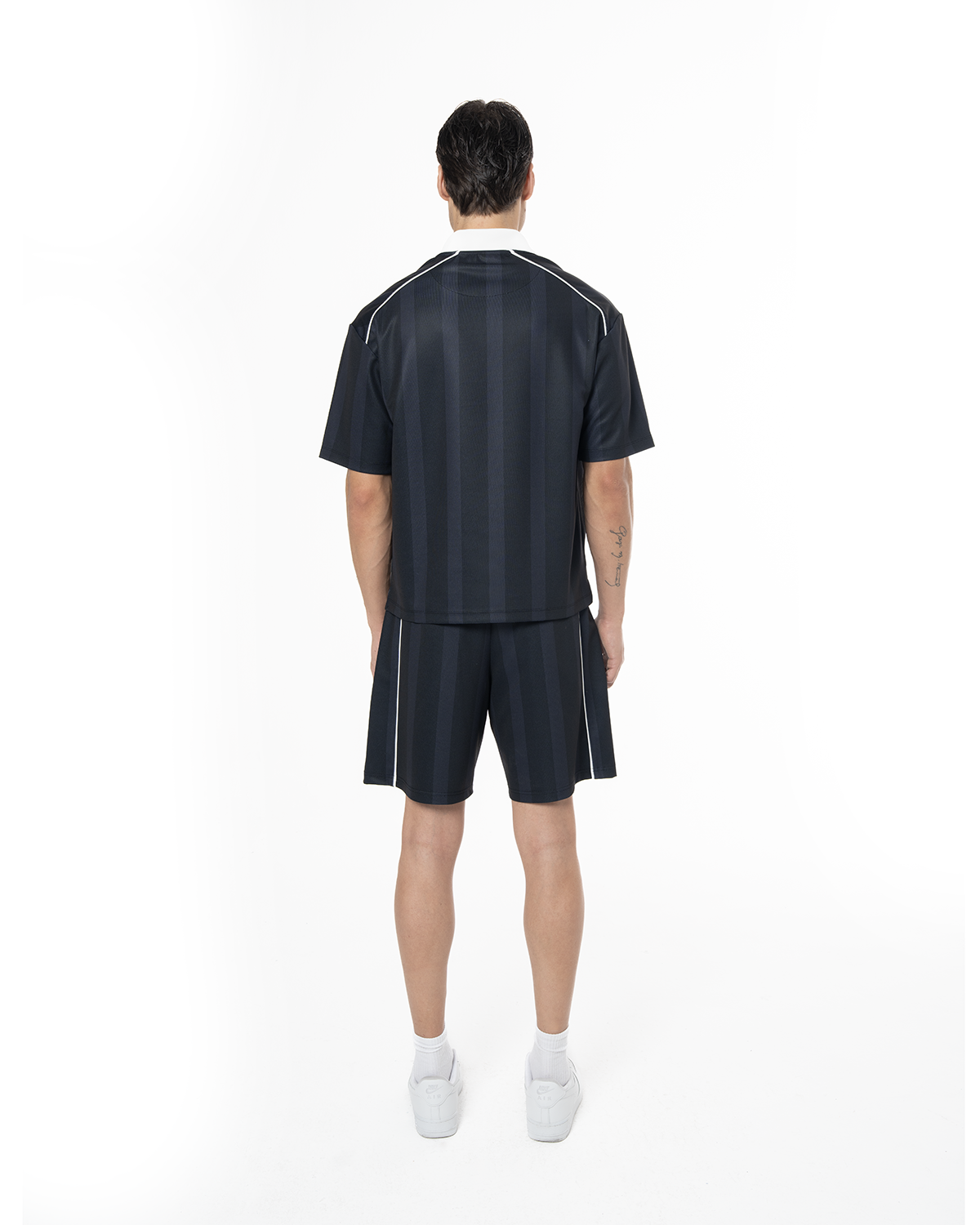 Erkek Oversize Jersey Kumaş Fm Icon Logo Detayli Şort - SiYah