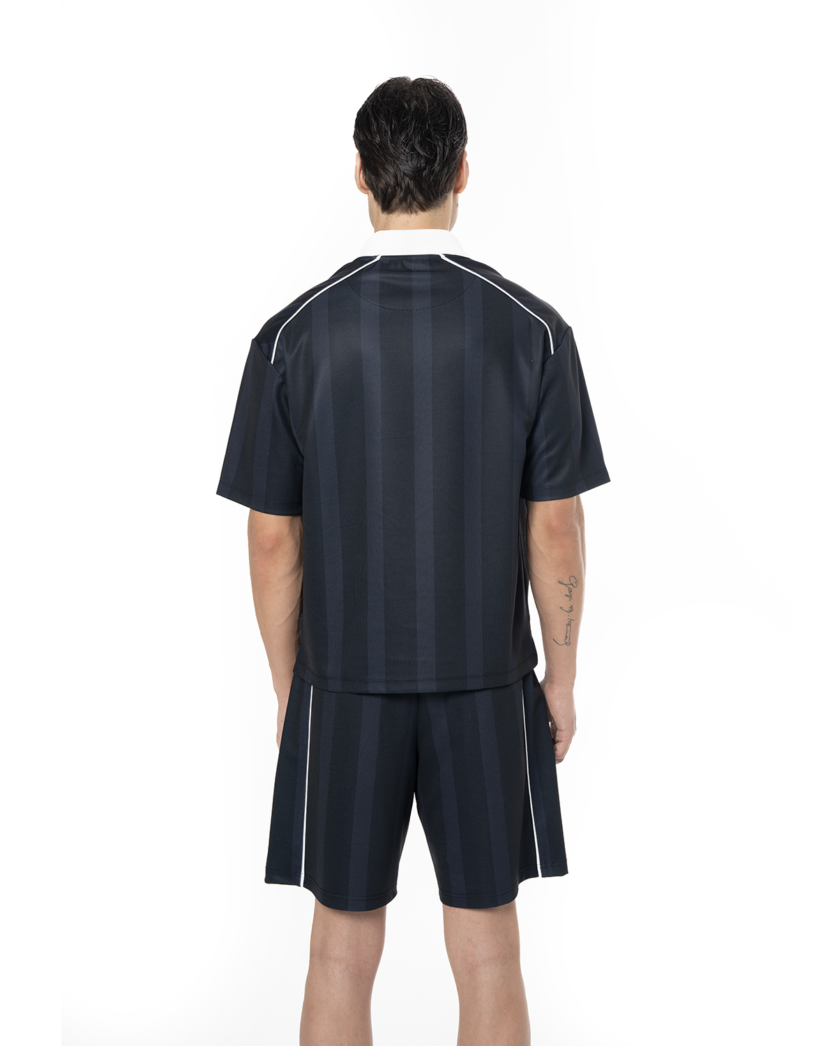 Erkek Oversize Jersey Kumaş Fm Icon Logo Detayli Şort - SiYah