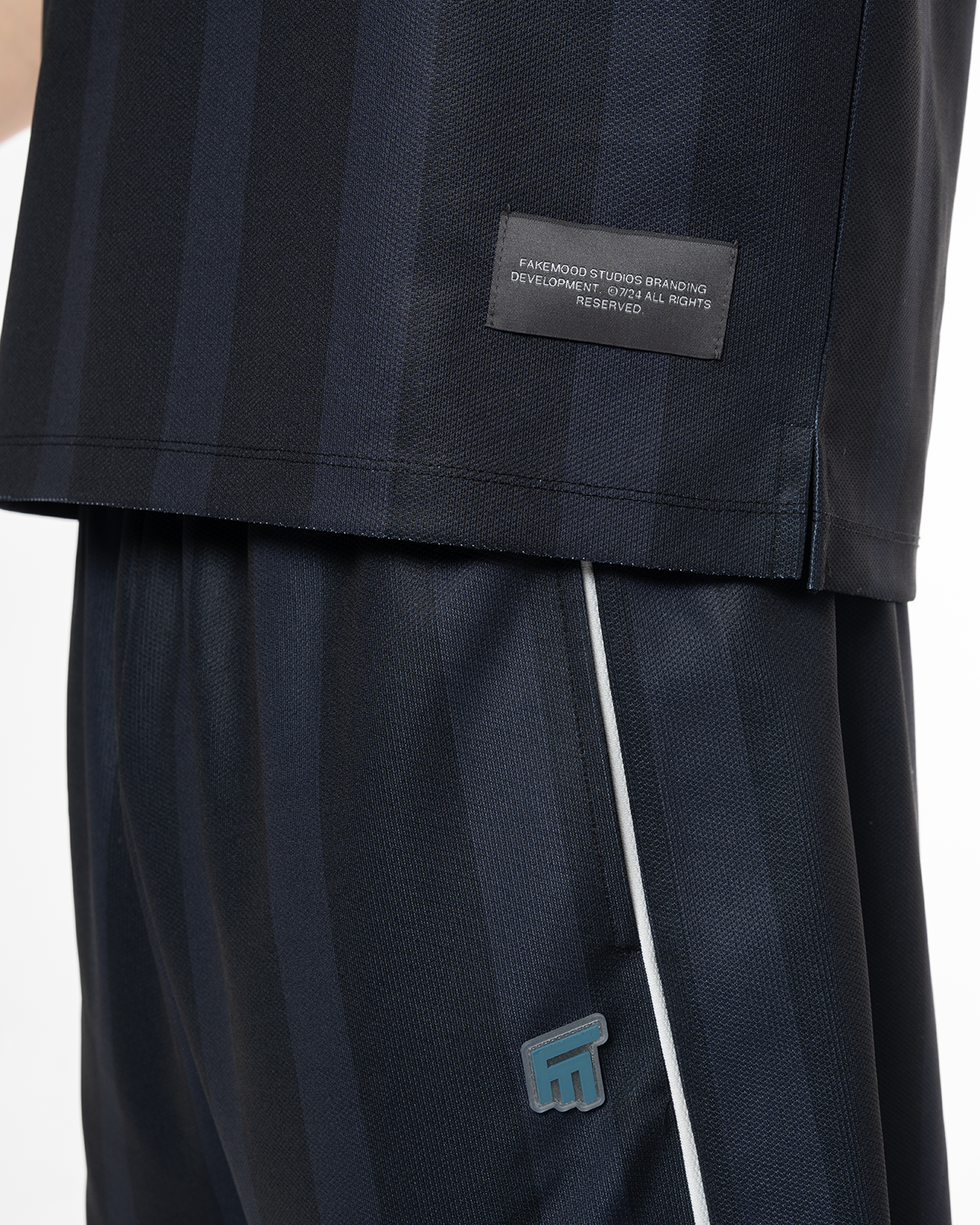 Erkek Oversize Jersey Kumaş Fm Icon Logo Detayli Şort - SiYah