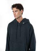 Erkek Oversize Fm Icon Nakişli Hoodie - SiYah