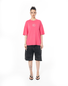 Kadin Oversize Fm Icon Yipratmali TiŞört - Pembe